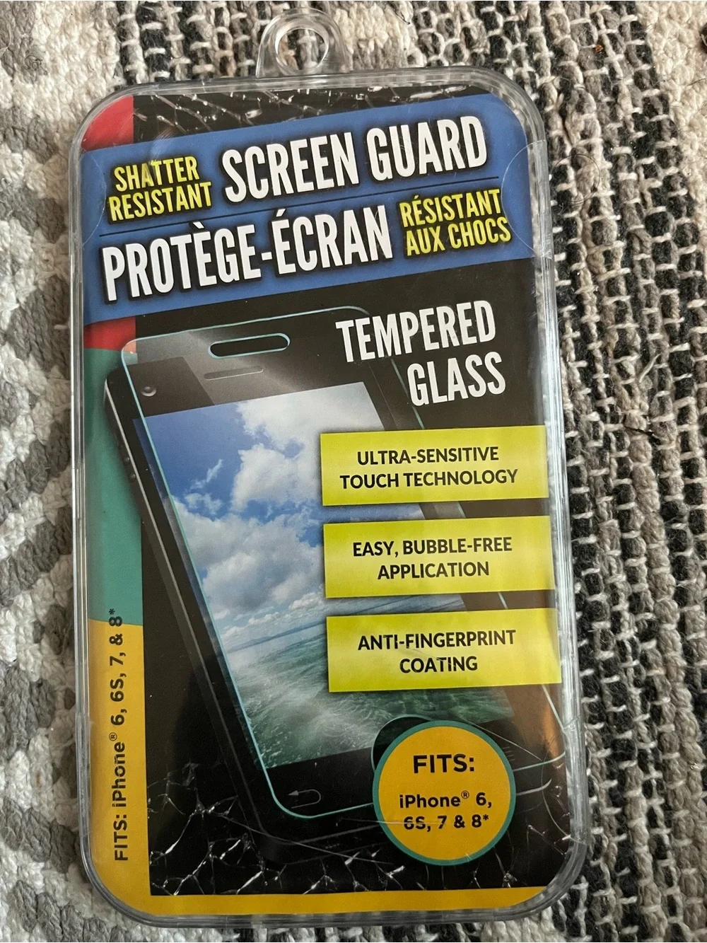 Apple Clear Tempered Glass Screen Guard - Black/Yellow Accent